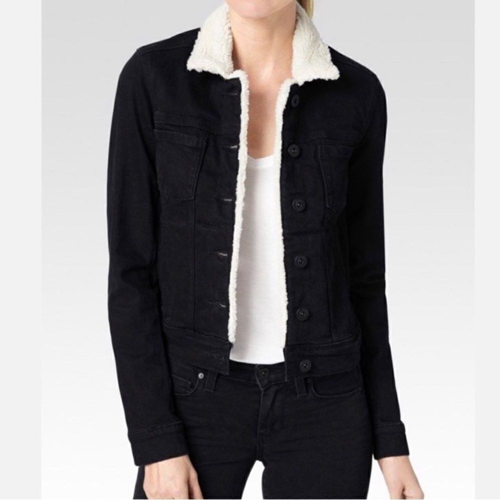 Paige Denim Black Sherpa Jacket
